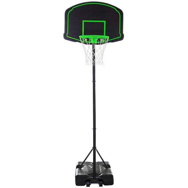 Amucolo 5 ft. to 6.5 ft. Adjustable Height Portable Basketball Sets with Wheels,Board,Field Rope