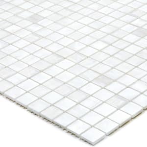 Skosh Glossy White Dove 11.6 in. x 11.6 in. Glass Mosaic Wall and Floor Tile (18.69 sq. ft./case) (20-pack)