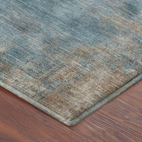 Mayfield Premium Machine Washable Abstract AMF2248 Denim 10 ft. x 14 ft. Area Rug