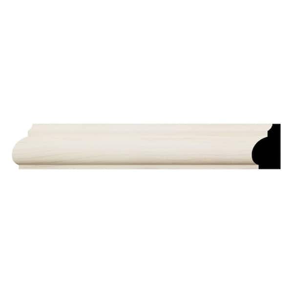 Ekena Millwork WM1201 11/16 in. D x 1-1/4 in. W x 96 in. L Americraft Solid Hardwood Stain Grade Base Cap Moulding, Maple