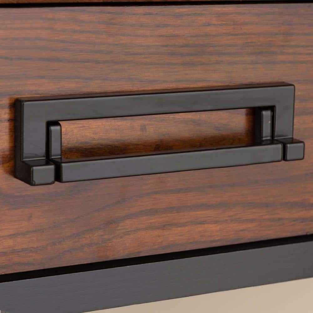 Ironcraft Burnished Black Corner Desk with Keyboard Drawer