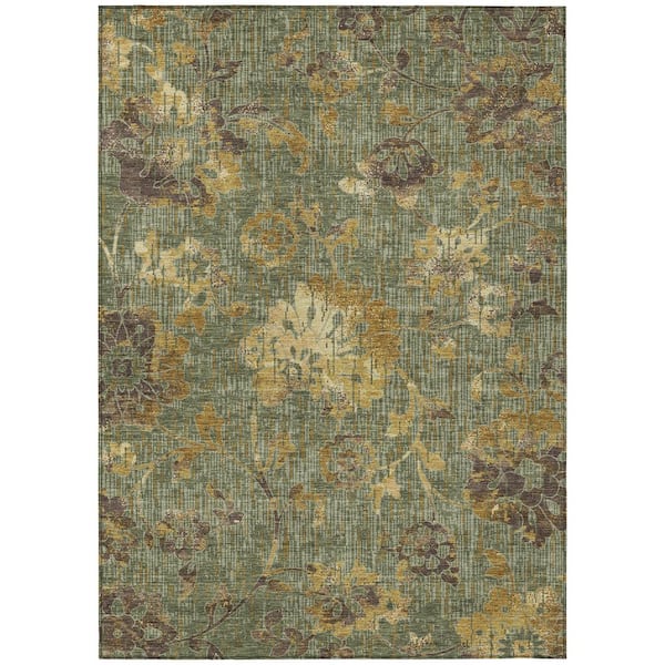 Chantille Machine Washable Indoor/Outdoor Abstract ACN2616 Olive 3 ft. x 5 ft. Area Rug
