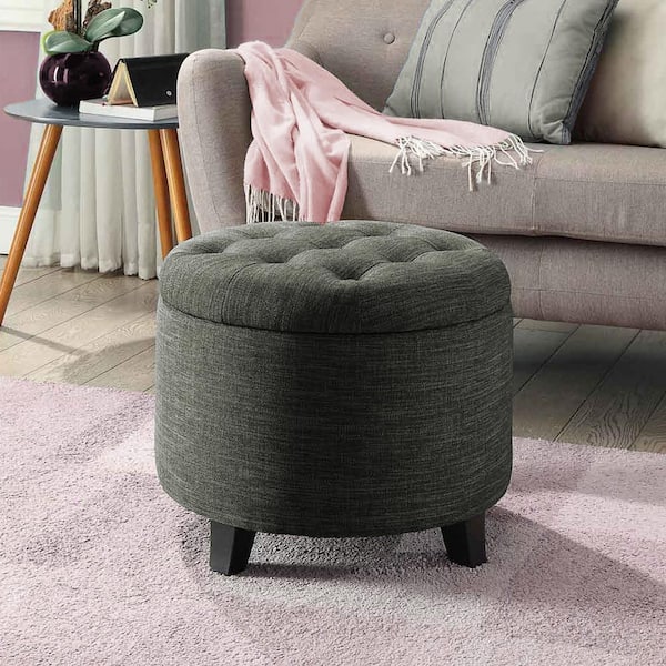 Simple Off-White fashion Microfiber Leather Round Storage Box