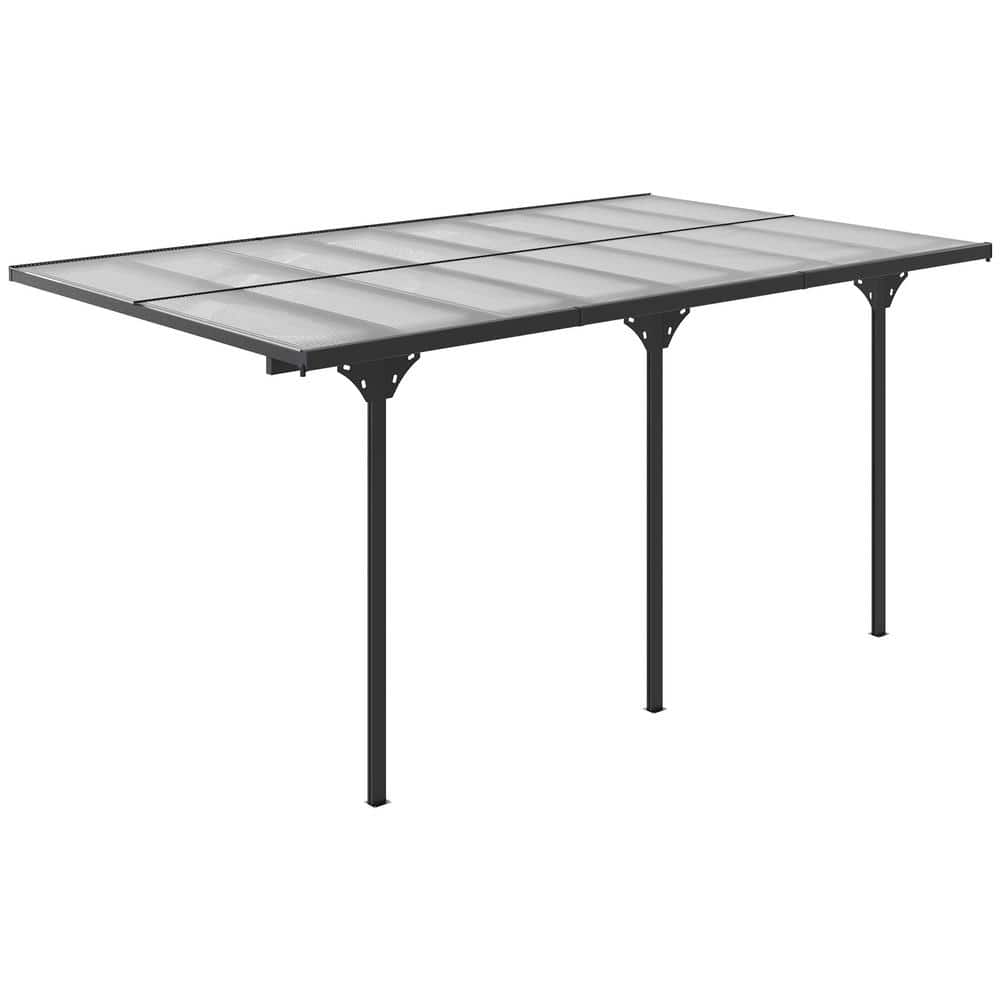 10 ft. x 9 ft. Gray Hardtop Deck Gazebo with Adjustable Posts
