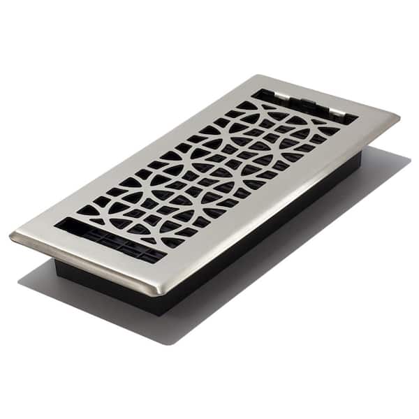 Decor Grates Eclipse 10 in. x 4 in. Floor Register in Brushed Nickel