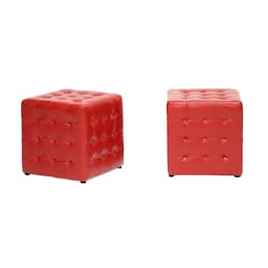 Siskal Red Accent Ottoman (Set of 2)