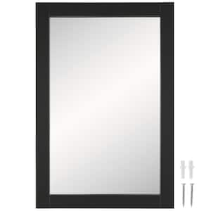 Shorewood Framed Mirror 20 in. W x 30 in. Rectangle Wall Mount Anchor Bathroom Vanity Mirror Matte Black