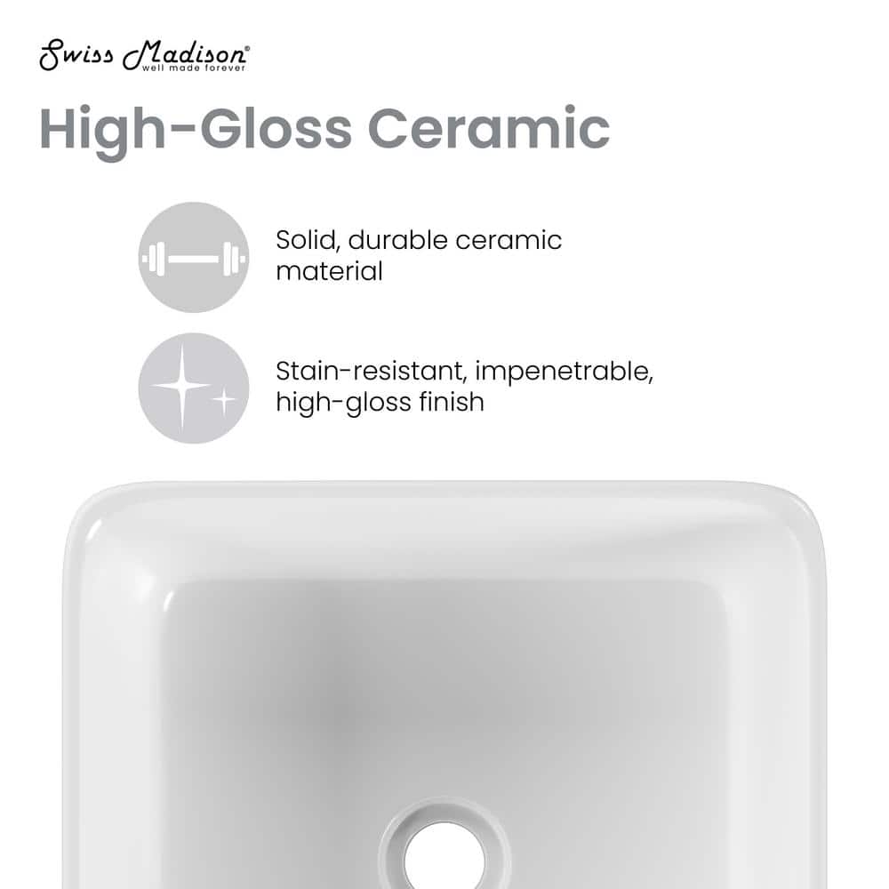 Adour 15'' White Ceramic Vessel Sink