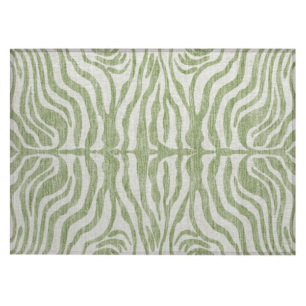 Addison Rugs Chantille Machine Washable Indoor/Outdoor Abstract ACN1042 Aloe 1 ft. 8 in. x 2 ft. 6 in. Area Rug