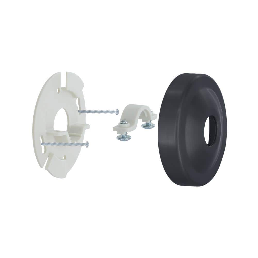 Matte Black Wall Mount Shower Arm Bracket and Flange