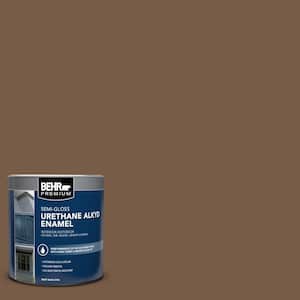 1 qt. #N250-7 Mission Brown Semi-Gloss Enamel Urethane Alkyd Interior/Exterior Paint