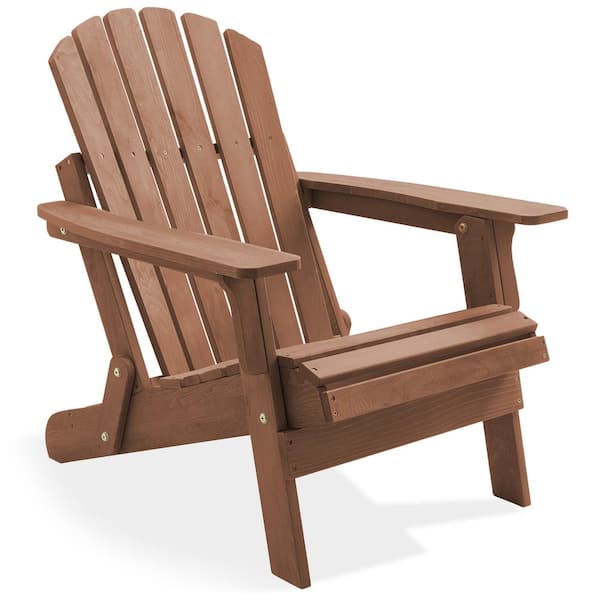 Casafield Oversized Folding Wooden Adirondack Chair - Espresso