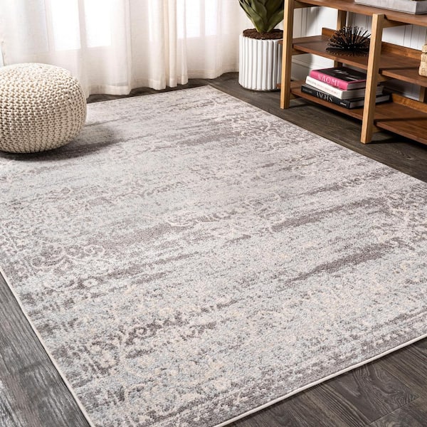 Minori Filigree Medallion Light Gray/Cream 5 ft. x 8 ft. Area Rug