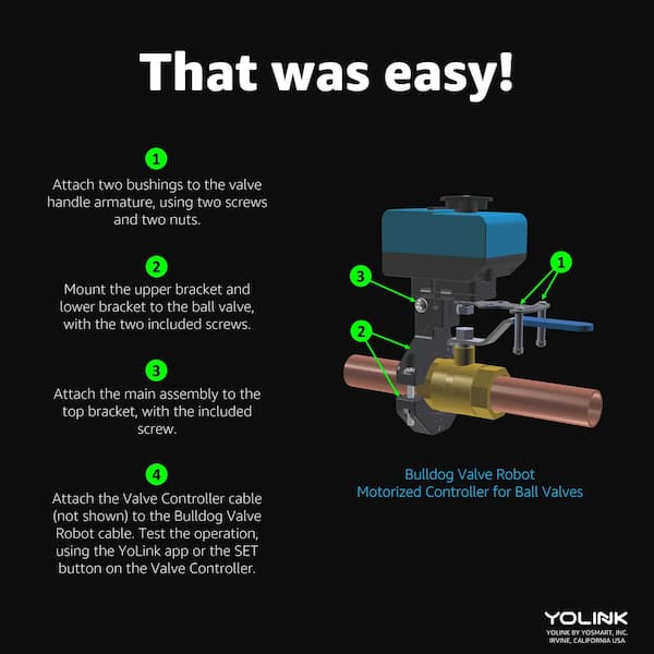 YoLink X3 Valve Controller and Bulldog Valve Robot Kit