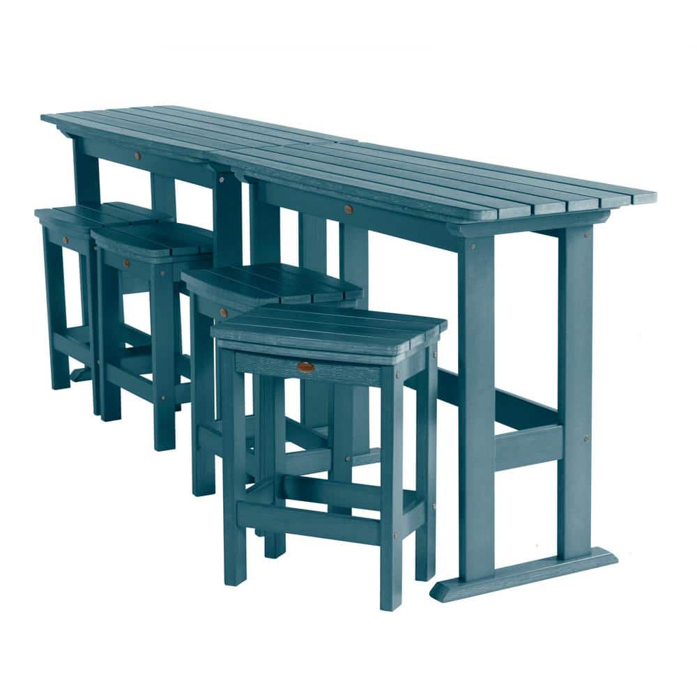 Highwood Lehigh Nantucket Blue 6-Piece Plastic Rectangular Outdoor Dining Set -  KITBALC101-NBE