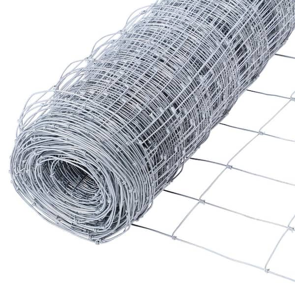 48 in. x 328 ft. 14-Gauge Reinforced Hot-Dip Galvanized Metal Mesh Fit Yard Livestock Protection, Precision Welding