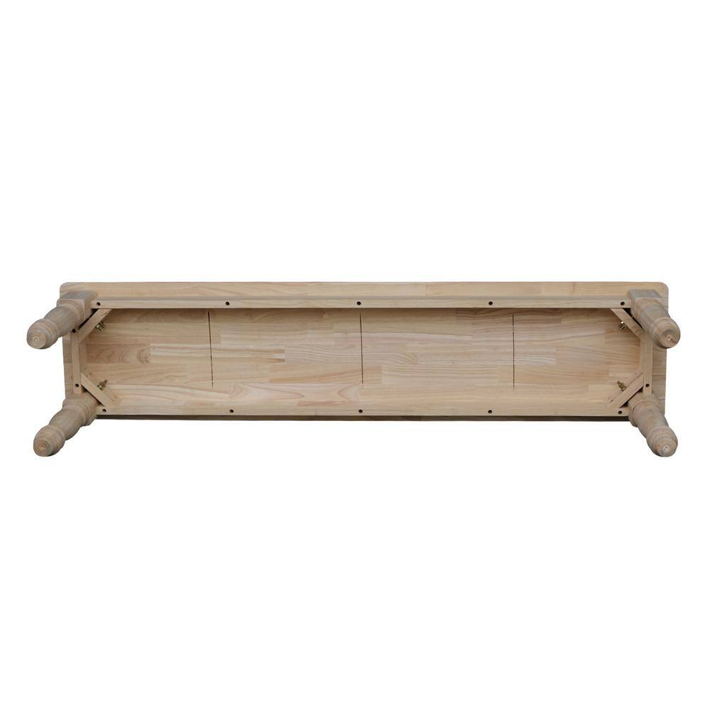 Elegant Farmhouse 62" Unfinished Solid Hardwood Bench