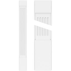 2 in. x 9 in. x 82 in. Fluted PVC Pilaster Moulding with Standard Capital and Base (Pair)