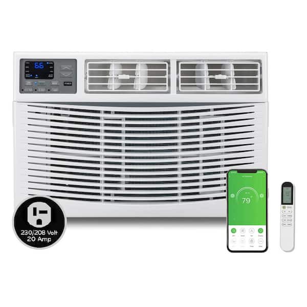 12000 BTU (DOE) 230-Volt WIFI Window Air Conditioner Cools 550 sq. ft. with Heater with Remote in White