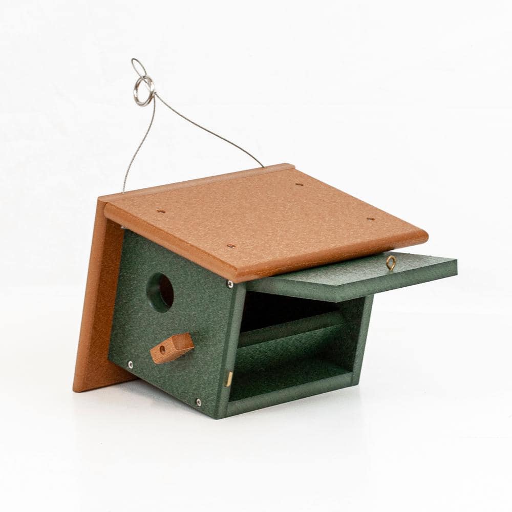 8'' Hanging Green and Cedar Recycled Plastic Birdhouse