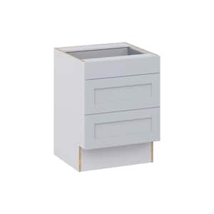 Cumberland Light Gray Shaker Assembled 24 in.W x 32.5 in. H x 23.75 in. D ADA 3 Drawers Base Kitchen Cabinet