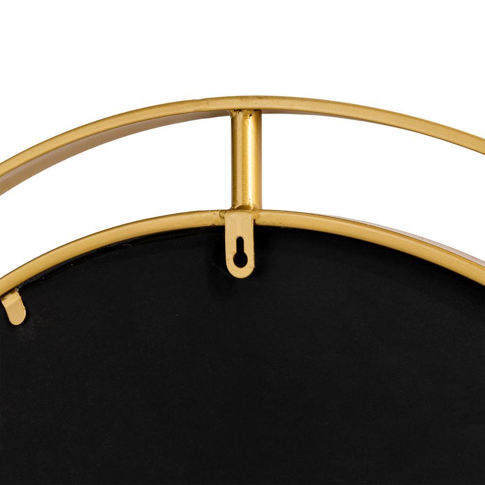 Deluxe Round Gold & Silver Iron Frame 24" Wall Mirror
