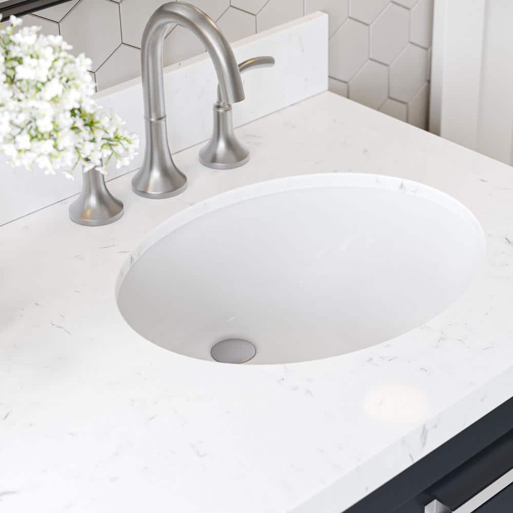 Monroe 66" Midnight Blue Double Sink Vanity with Carrara White Quartz Top