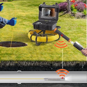 Sewer Pipe Camera 9 in. Screen Pipeline Inspection Camera 165 ft. DVR with 512Hz Locator for Home Drain Market