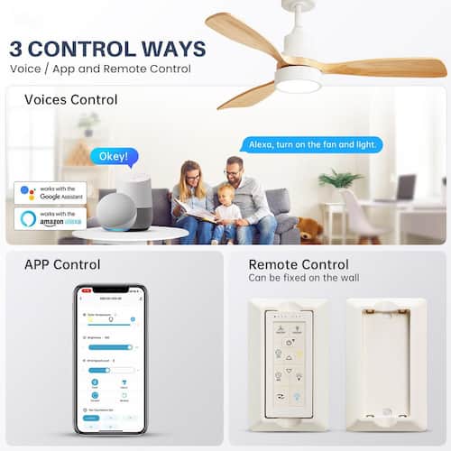 48 in. Smart Indoor/Outdoor White Ceiling Fan Integrated LED with Light Kit and Remote/App Control Ceiling Fans With Lights