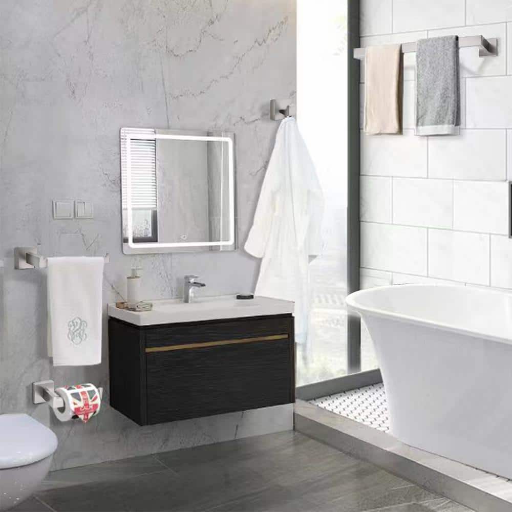 Brushed Nickel 4-Piece Stainless Steel Bathroom Hardware Set