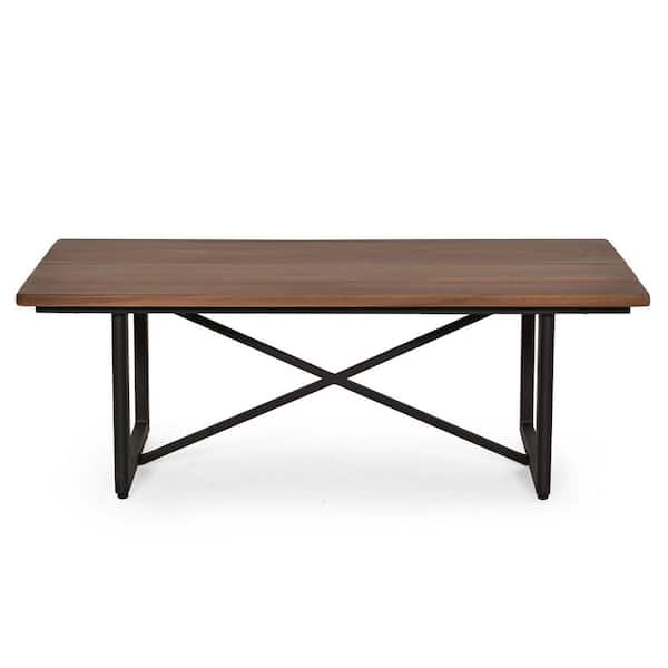 Grove Tranquil 1-Piece Aluminum Patio Coffee Table with Wooden Top
