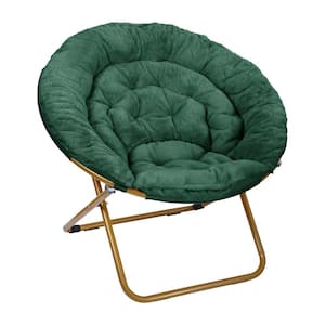 Emerald Fabric/Soft Gold Frame Fabric Accent Chair