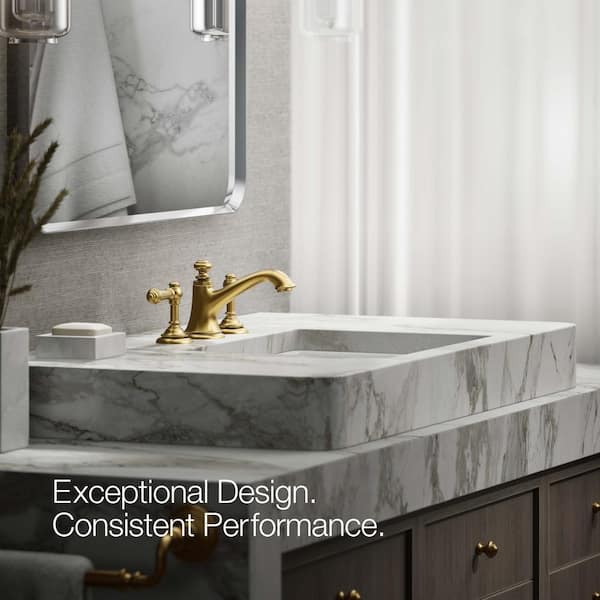 KOHLER Artifacts Bathroom Sink Lever Handles in Vibrant Brushed Moderne Brass