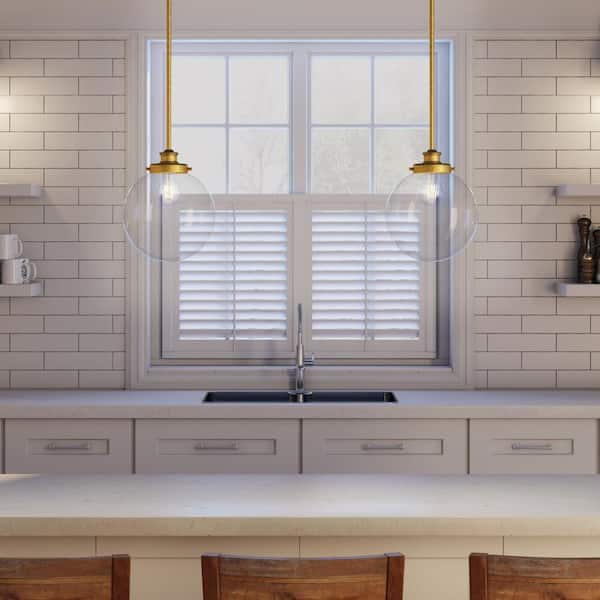 Penn 1-Light Natural Brass Pendant with Clear Glass