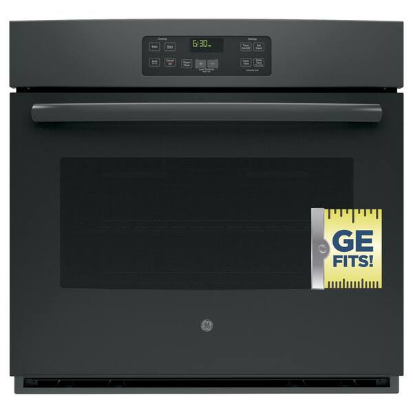 GE 30 in. Single Electric Wall Oven Standard Cleaning with Steam in Black