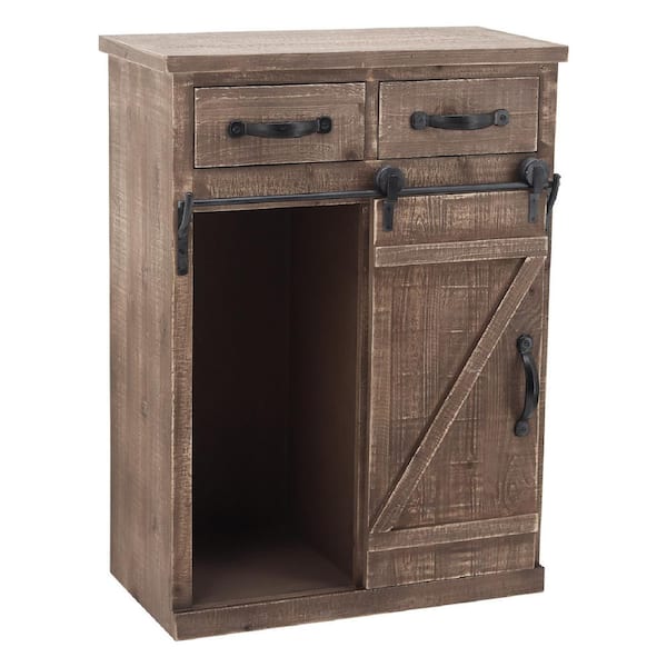 Rustic Reclaimed Barn Wood Barn Door Mini Fridge Bar