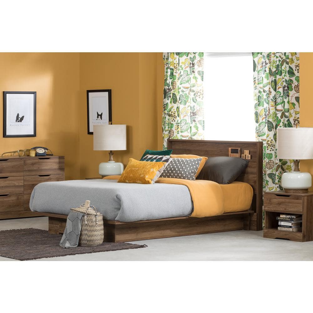 Holland Contemporary 1-Drawer Nightstand in Natural Walnut