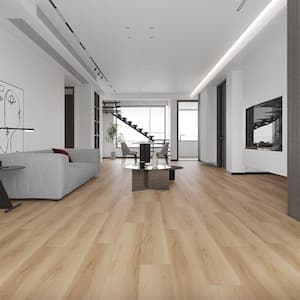 Take Home Sample-Relaxing Destin Medium Brown 9.37 in. W x 4 in. L Waterproof Laminate Wood Flooring