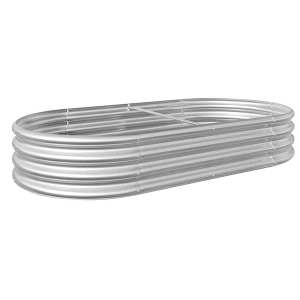 TIRAMISUBEST 70.86 in. L x 35.43 in. W x 11.42 in. H Sliver Metal Garden Raised Bed Planter