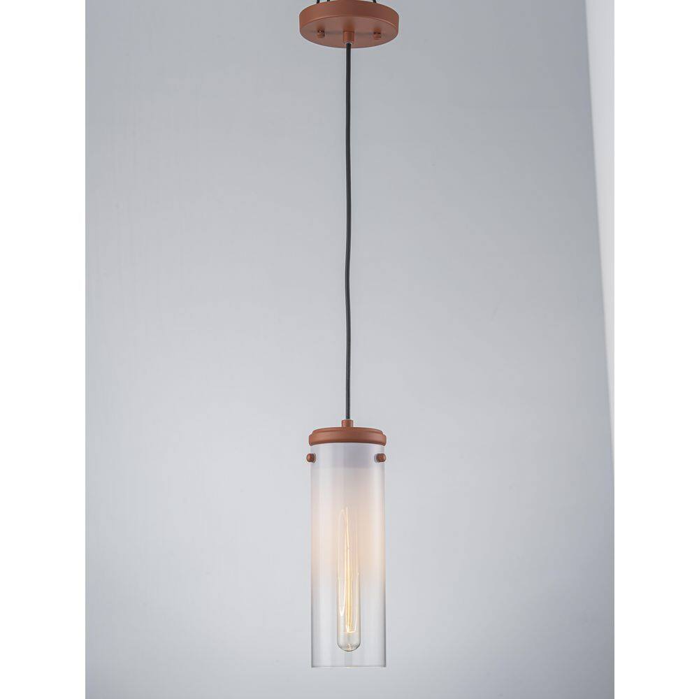 1-Light Modern Industrial Brown Pendant Light with Gradient White Cylinder Glass Shade for Kitchen Island price history on PriceWatchPro