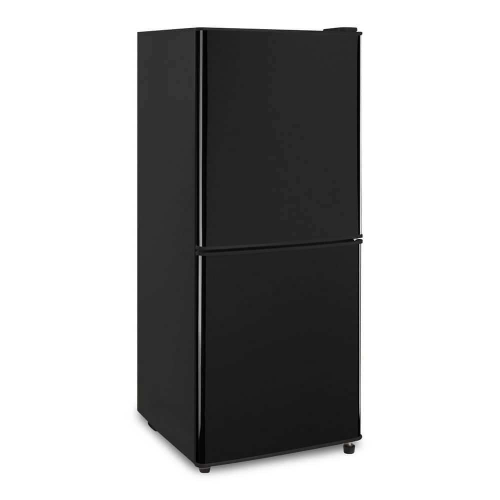 4.1 cu. ft. Compact Mini Refrigerator with 2.1 cu. ft. Bottom Door Freezer in Black, 7-Level Temp Adjustable, Low Nosie