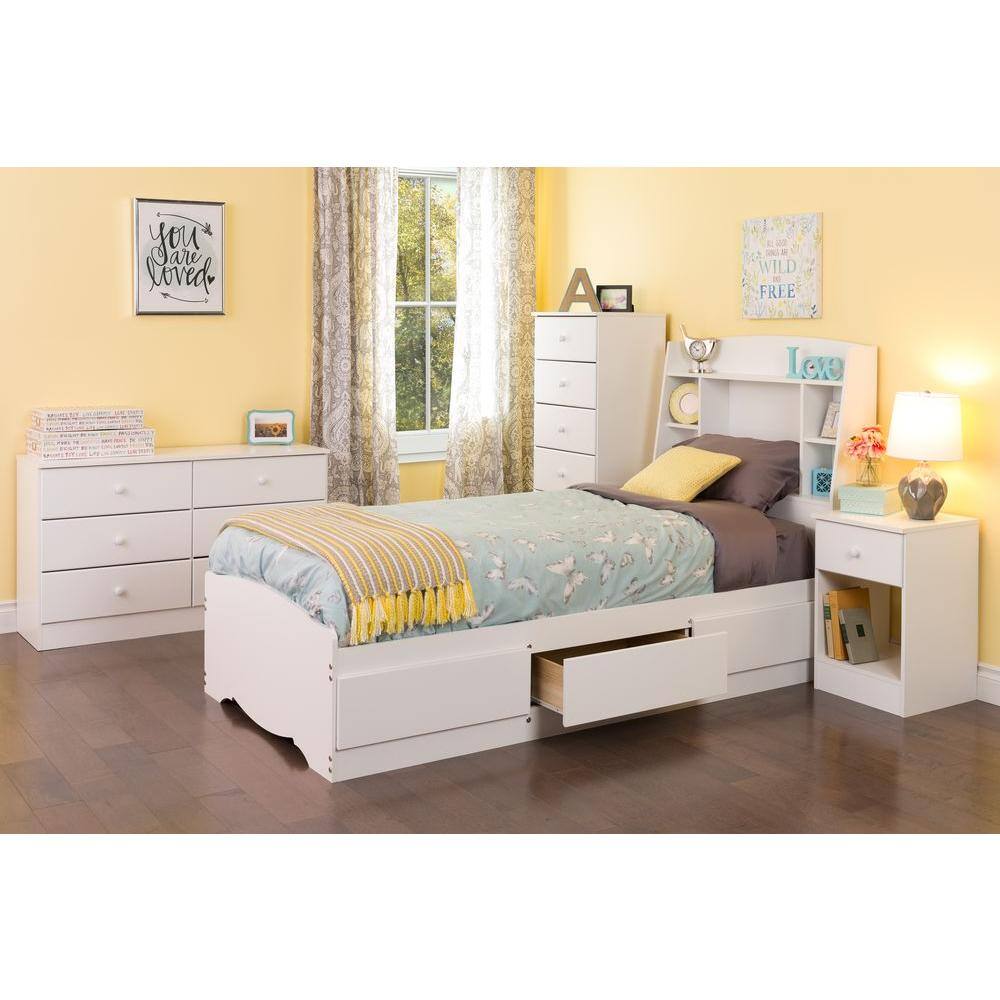 White Double Dresser with Extra Deep Drawers and Roller Glides