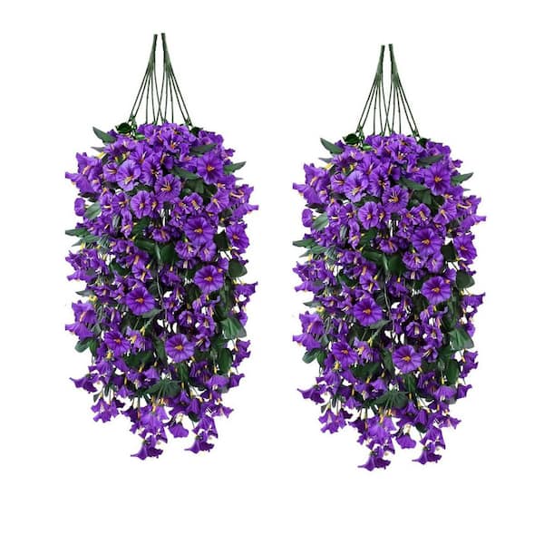Artificial Purple Morning Glory Vines Ornaments, 4-Pack L0D9NYX9RM