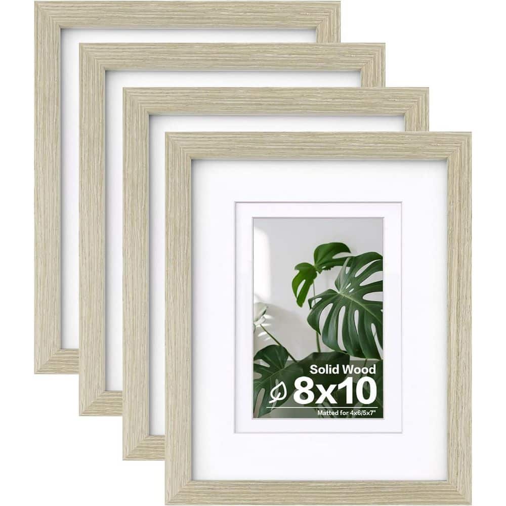 8 x 10 Matted Distressed Wood Grain Wood Hanging Picture Frame