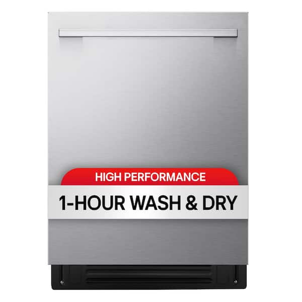24 in. Top Control Smart Built-in 46 dBA Dishwasher in Stainless Steel with FlushFit Design and 1-Hour Wash and Dry