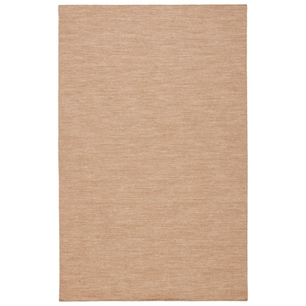 Beige Flat Woven Handmade Wool Cotton Area Rug