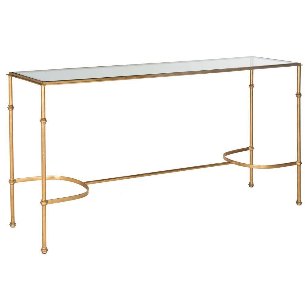 Lucille Gold and Glass Rectangular Hallway Table
