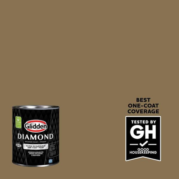 Glidden Diamond 1 qt. PPG1099-7 Favorite Fudge Semi-Gloss Interior Paint with Primer