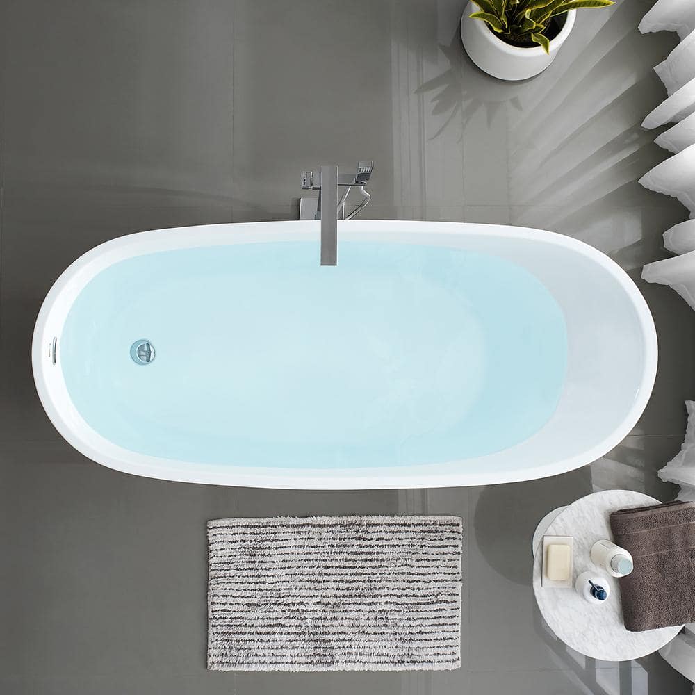 Sublime 67" White Acrylic Freestanding Soaking Bathtub