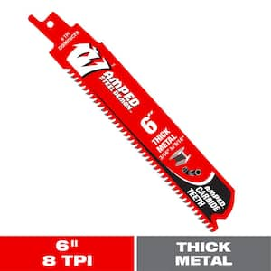 6 in. 8 TPI Steel Demon AMPED Carbide Reciprocating Saw Blade for Thick Metal Cutting